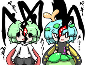 56.脱皮途中のリグルとラルバ