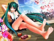 【今日のミクお姉さん】美脚ミクさんと のんびり…♡