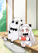 スイカを食べるほっぽとむっぽ