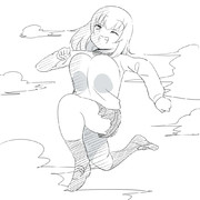 アニメとかでよくある追いかけっこしてラスト止め絵になる部分ですごいジャンプするエリカ