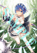 【商業告知】雑誌『月刊コミックアライブ8月号』リゼロのレムちゃんの付録ポスター描かせて頂きました