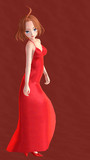 赤色のドレス