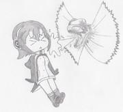 フルルと毒吐きエリマキ恐竜