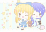 「うしさんと一緒に、むぎゅぎゅぎゅー♪」