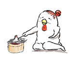 餅焼く鳥