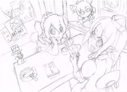 自分で自分の動画の支援絵を描く悲しさよ…(下書き)