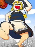 ダバダバ歩いてくる巨大化UDK姉貴.bidaiball