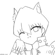 【線画】にゃー(=^・・^=)