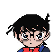 ドットで描いたコナンくん