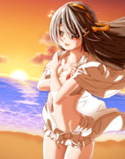 暮れる海辺の榛名