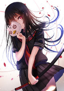 帯刀女子高生 ニコニコ静画 イラスト