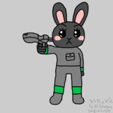 銃を構える黒いうさぎ