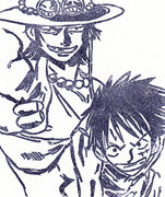 ハンコでポン！のエース＆ルフィー