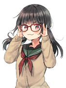 ドヤ顔おさげセーラーwithメガネ