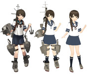 浦波【MMD艦これ改造モデル】比較(とらはぜフガク式 改変)