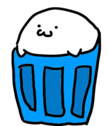 ゴミ箱に入る高澤淳介