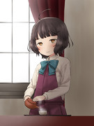 提督にお茶を持っていく岸波