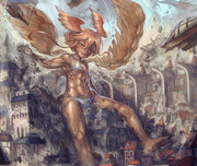 「あーっははっ！わらわの神翼に立ち向かうかぁ？」