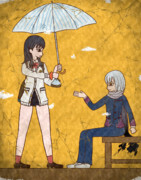 【壁画】雨と弁当