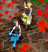 秋色の小路で…＜黒潮と舞風＞【MMD艦これ＋モーターフォトギャラリー】