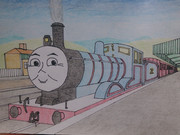 ウェルズワース駅にて(色鉛筆)