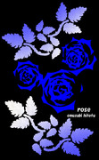 青い薔薇 02　※和・版画効果・彩・おむ08322