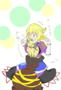 抱きつき ニコニコ静画 イラスト