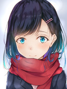 マフラーしまい髪 ニコニコ静画 イラスト