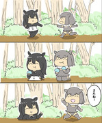 めり込みマレーバグちゃんとコツメちゃん