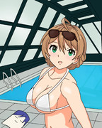 プールにいる歌織さん