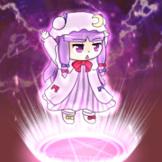 魔法を発動するパチュリーさん