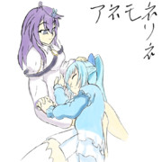 ネリネを膝枕するアネモネ