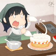 この朝潮、ケーキ作りにも全力で挑む覚悟です！
