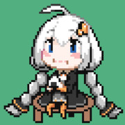 もぐもぐするあかりちゃんのドット絵