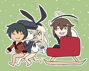 力♂を合わせて皆にプレゼントを配る艦♂娘