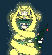 クリスマスなアース様とギドラ