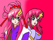 二人の歌姫ラクス・クラインとミーア・キャンベル