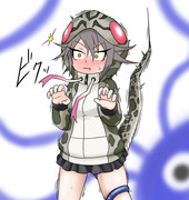 驚いた感じの表情のハブ