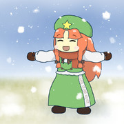 雪と長袖の美鈴