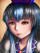 肖像画風慧音先生　（絵柄の練習リアル寄り）