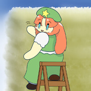 庭仕事中に手を振ってくれる美鈴