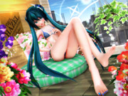 【今日のミクお姉さん】クッションで くつろぐ…♡