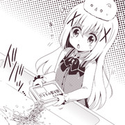 カップ焼きそばの湯切りに失敗したチノちゃん