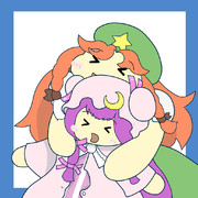 パチュリーに抱きつく美鈴