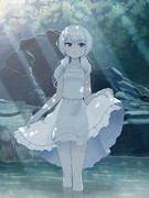 渓流の女の子。