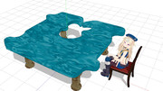 食パンのアレテーブル【MMDアクセサリ配布あり】