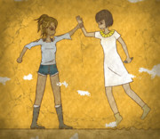 【創作壁画】埋まる人を引き上げる人