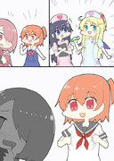 かわいい衣装を着る二人を見て自分も何か着るか尋ねるひなたちゃんを適当な衣（中略）星野みやこちゃん