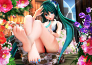 【今日のミクお姉さん】おみあし嗅いでみてぇん…♡