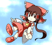 空飛ぶ紅白巫女